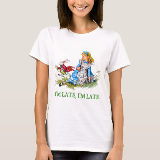 White Rabbit Rushes by Alice, "i'm Late, I'm Late" T-Shirt