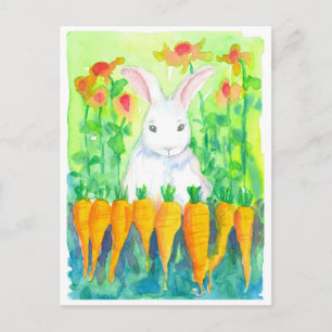White Rabbit Spring Garden Postcard