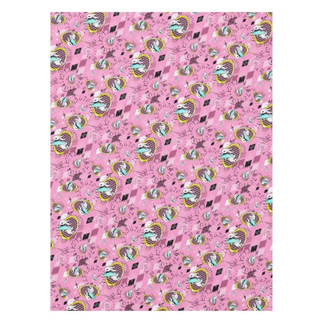 white rabbit table cloth wonderland tablecloth (Front)