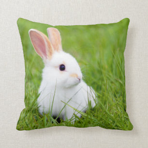 White Rabbit Throw Pillow