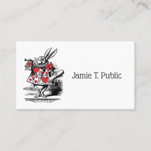 White Rabbit Trumpeter Alice Adv in Wonderland Business Card