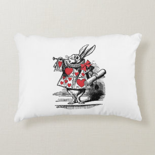 White Rabbit Trumpeter Alice Adv in Wonderland Decorative Pillow