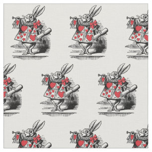 White Rabbit Trumpeter Alice Adv in Wonderland Fabric