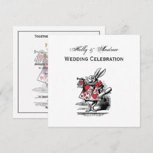 White Rabbit Trumpeter Alice Adv in Wonderland Invitation