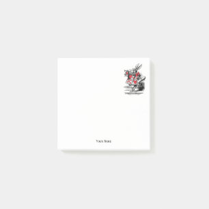 White Rabbit Trumpeter Alice Adv in Wonderland Post-it Notes