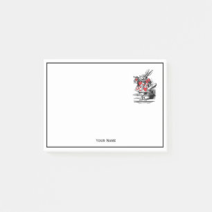 White Rabbit Trumpeter Alice Adv in Wonderland Post-it Notes