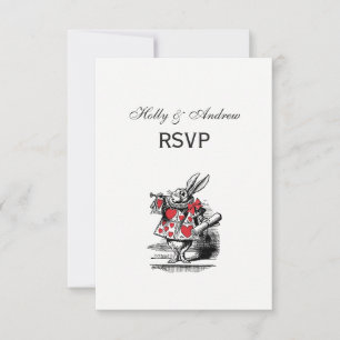 White Rabbit Trumpeter Alice Adv in Wonderland RSVP Card