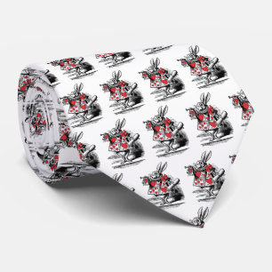 White Rabbit Trumpeter Alice Adv in Wonderland Tie