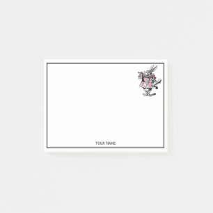 White Rabbit Trumpeter Alice Adv Wonderland Pink Post-it Notes