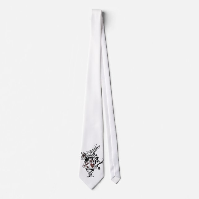 White Rabbits of Hearts - Alice in Wonderland Tie (Front)