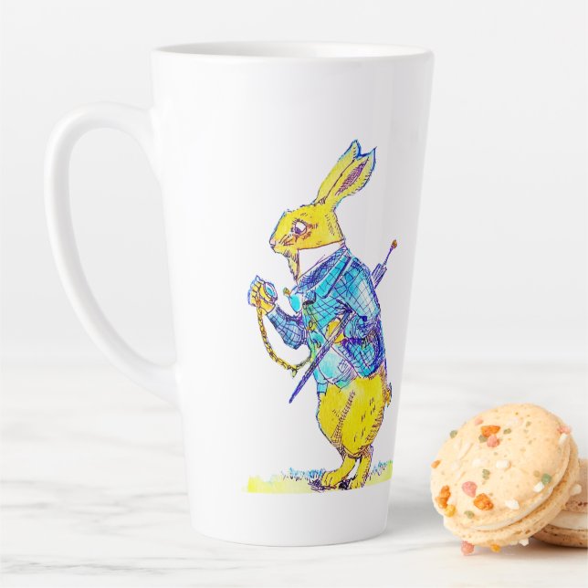 White Rabbit's Time Management Plan Latte Mug (In Situ)
