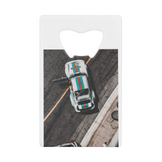 White race car credit card bottle opener