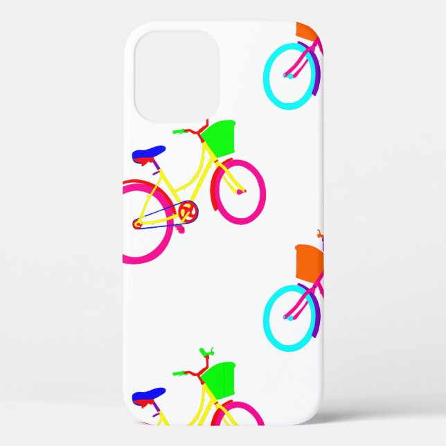 white rainbow bikes colourful bicycles Case-Mate iPhone case (Back)