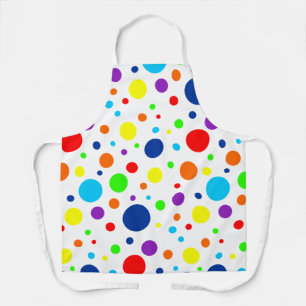White Rainbow Spots Apron