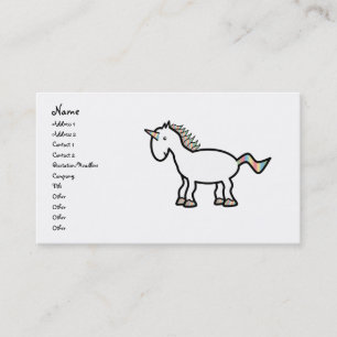 White rainbow unicorn business card