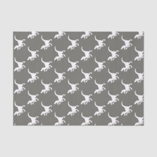 White Raptors Dinosaurs Print Tissue Paper