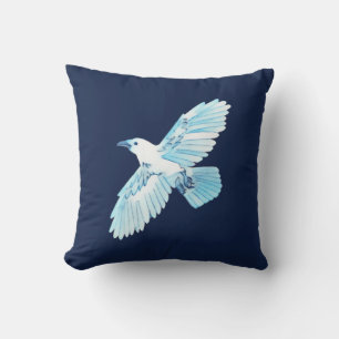 White Raven Throw Pillow