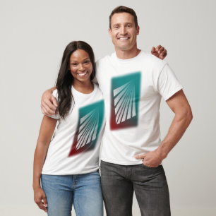 White rays on burgundy teal T-Shirt