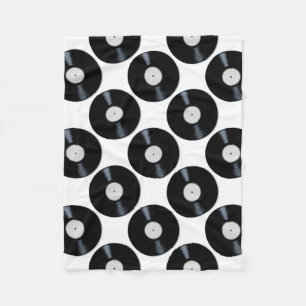 White Record Label Fleece Blanket