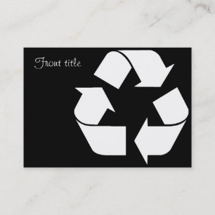 White Recycling Symbol Business Card