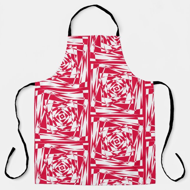 White red abstract illusion  apron (Front)