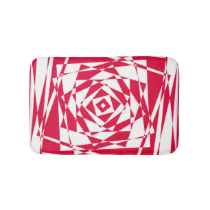 White red abstract illusion bath mat