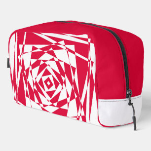 White red abstract illusion dopp kit