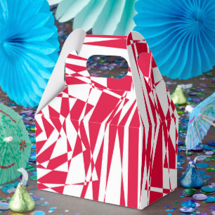 White red abstract illusion favor box
