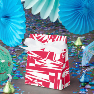 White red abstract illusion favor box