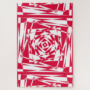 White red abstract illusion  jigsaw puzzle