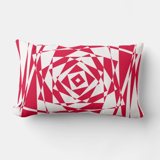 White red abstract illusion  lumbar pillow (Front)