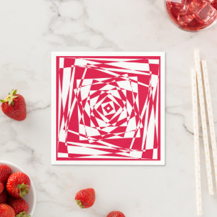White red abstract illusion  napkin