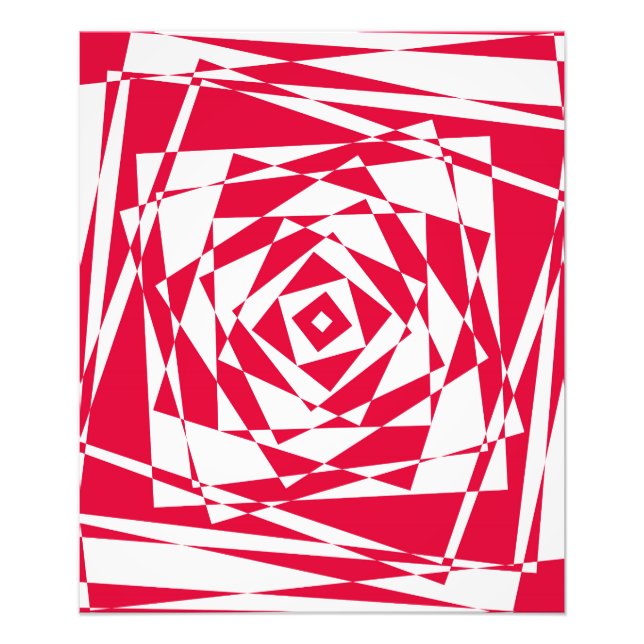 White & Red Abstract Illusion Photo Print – Bold (Front)