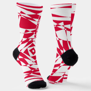 White red abstract illusion  socks
