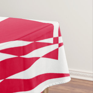 White red abstract illusion tablecloth