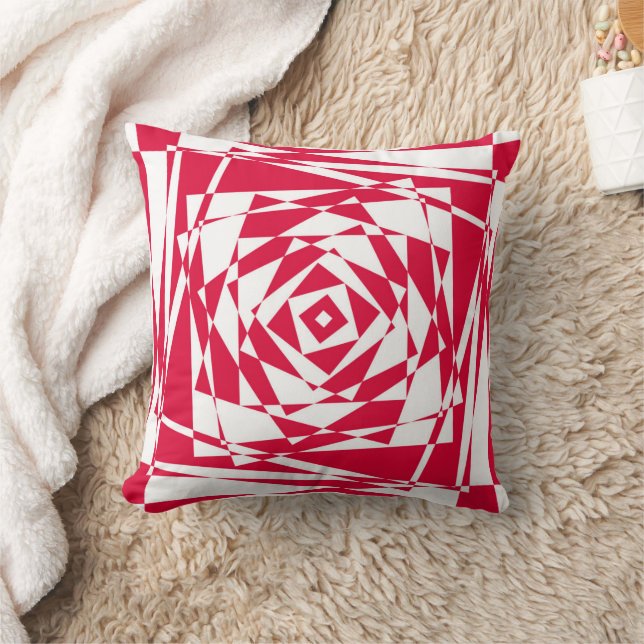 White red abstract illusion  throw pillow (Blanket)