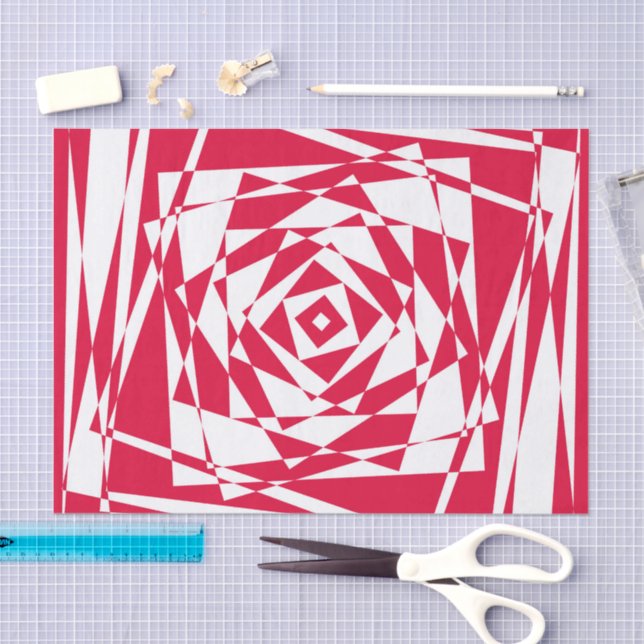 White red abstract illusion  tissue paper (Craft)