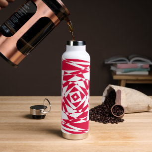 White red abstract illusion  water bottle