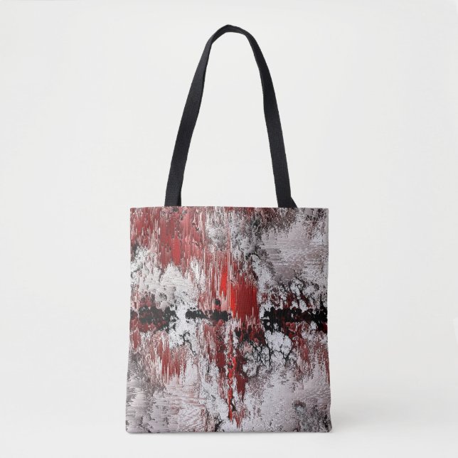 White red black abstraction tote bag (Front)