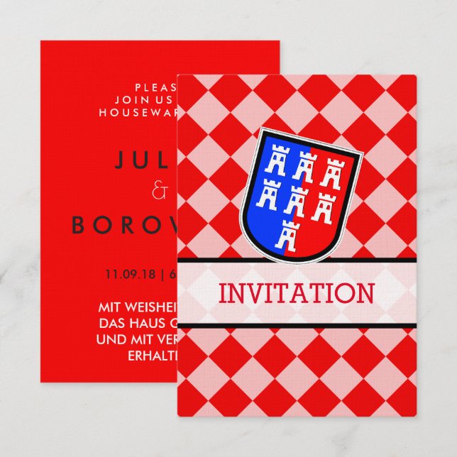 White, red, black invitation (Front/Back)