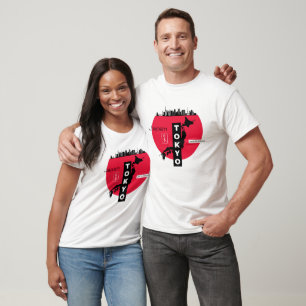 White Red Black Modern Tokyo Japan T-Shirt