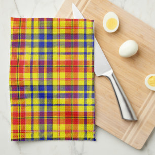 White Red Blue Plaid Tartan Design  Kitchen Towel