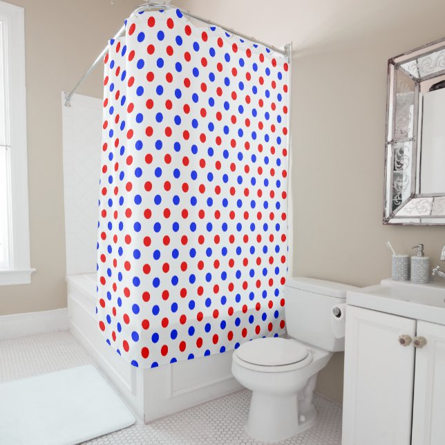 White Red Blue Polka Dots Design  (In Situ)