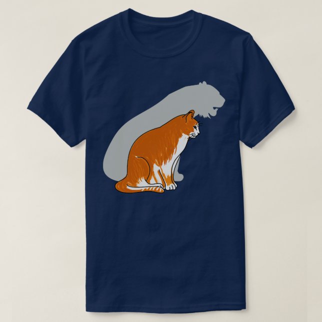 White Red Cat with Tiger Shadow T-Shirt (Design Front)