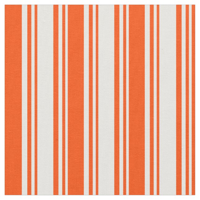 White & Red Coloured Lines Pattern Fabric (Close Up)