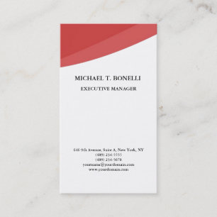 White red curves classical professional minimalist business card