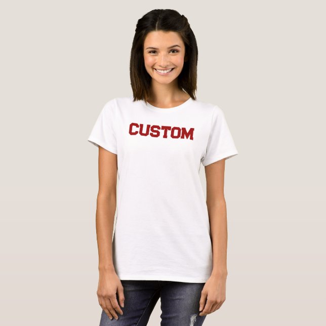 White & Red CUSTOM University Women's T-Shirt (Front Full)