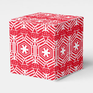 White red festive pattern Christmas Holidays gift Favor Box