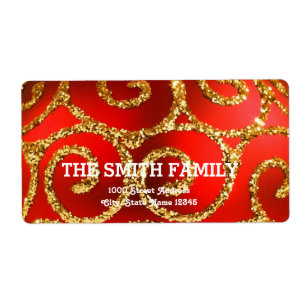 White Red Gold Glitter Christmas Holiday