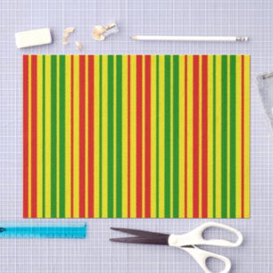 White Red Green Stripes Pattern   Tissue Paper